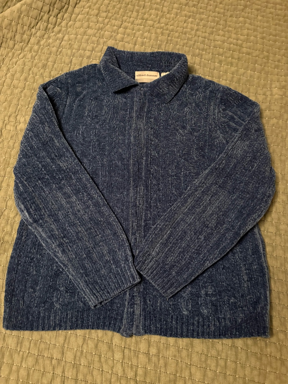 Alfred Dunner Blue Heathered Crewneck Sweater
